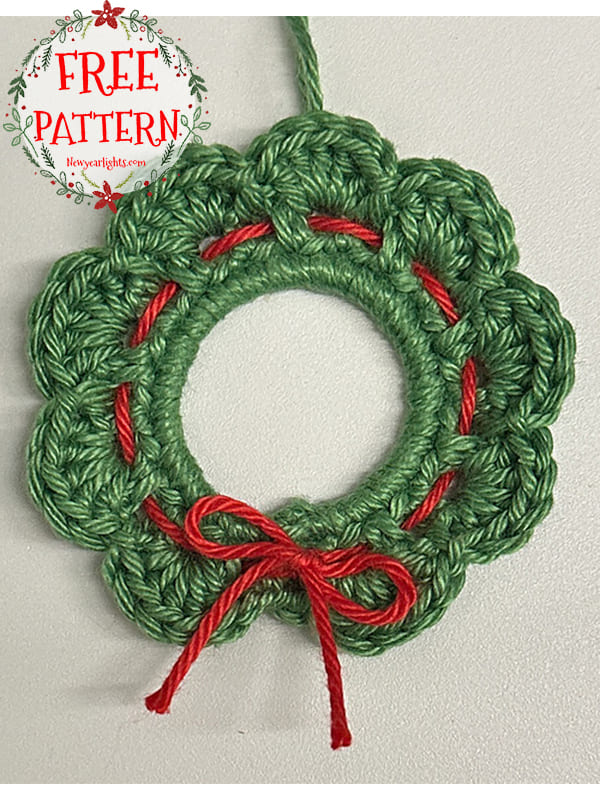 Circle Crochet Wreath Ornaments Pattern