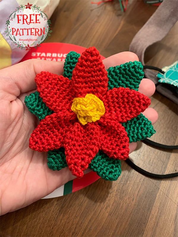 Crochet Poinsettia Ornament Pattern