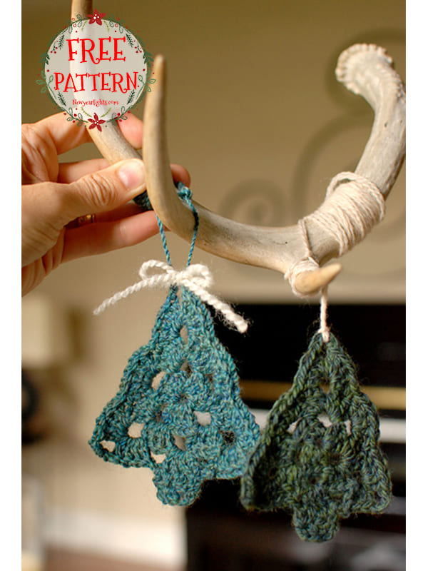 Granny Square Crochet Tree Ornaments Pattern