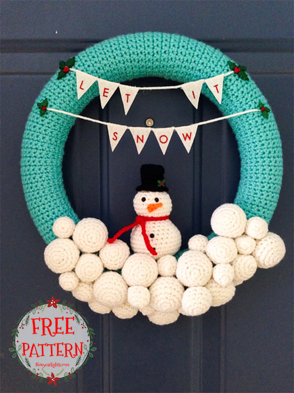 Snowman Crochet Christmas Wreath Pattern