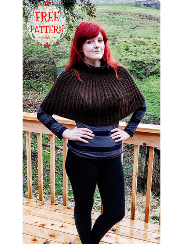 buttoned ribbed crochet cape pattern