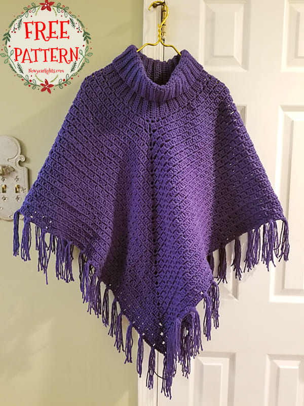cowl neck crochet poncho pattern