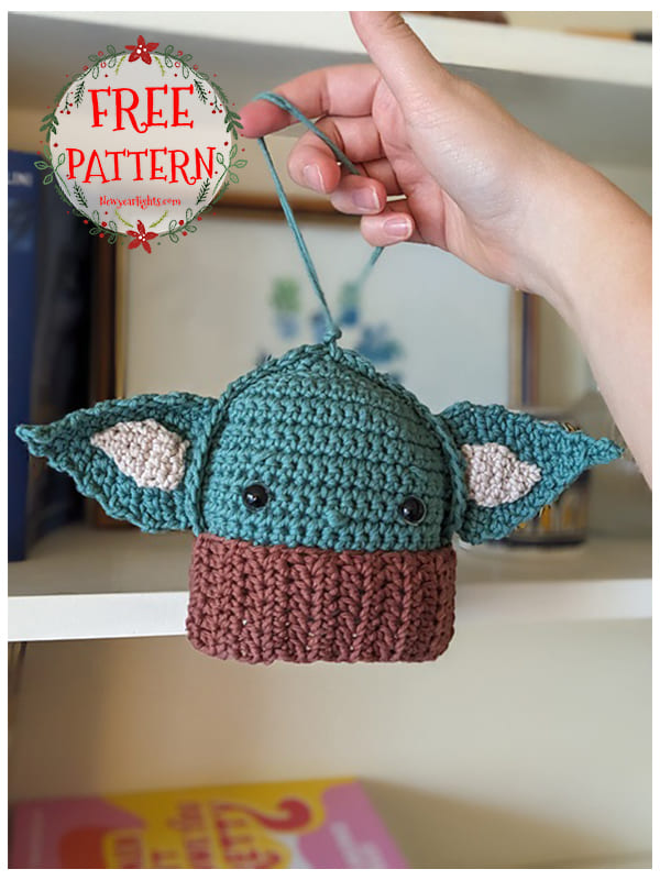 crochet baby yoda christmas ornament