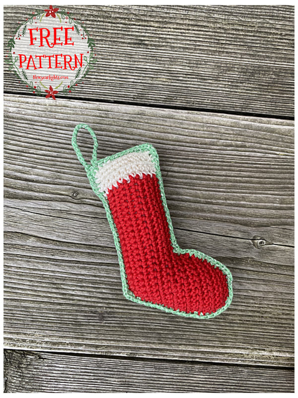 crochet christmas stocking ornament