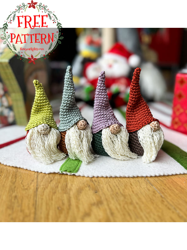 crochet gnome tree ornament