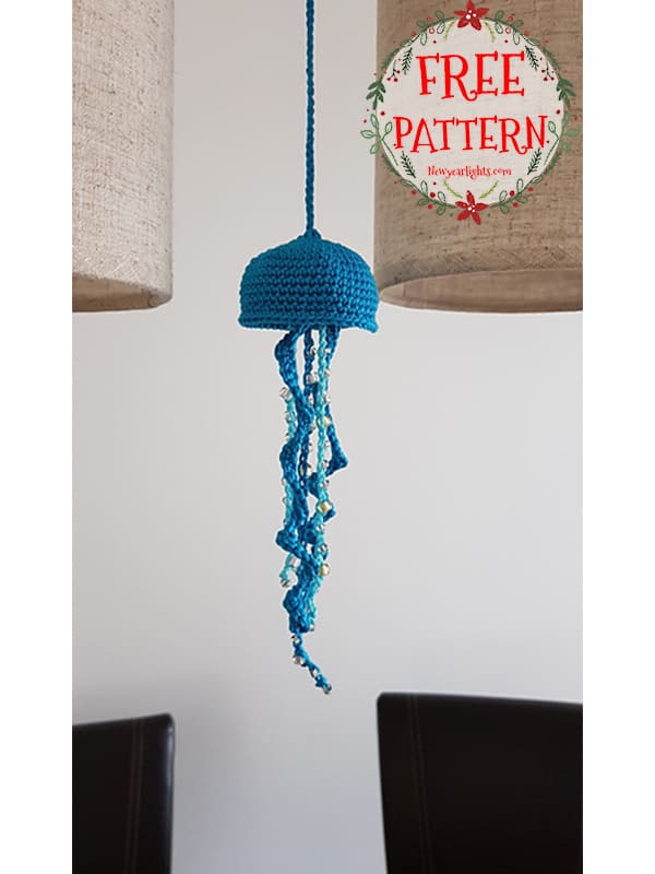 crochet hanging jellyfish ornament