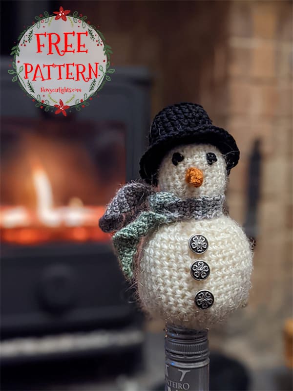 crochet snowman christmas ornament