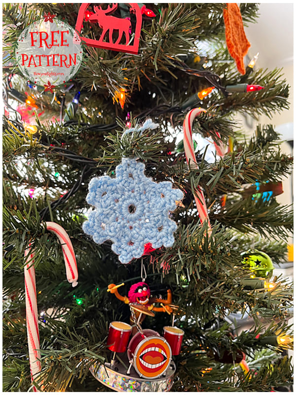 hexagon crochet snowflake ornament