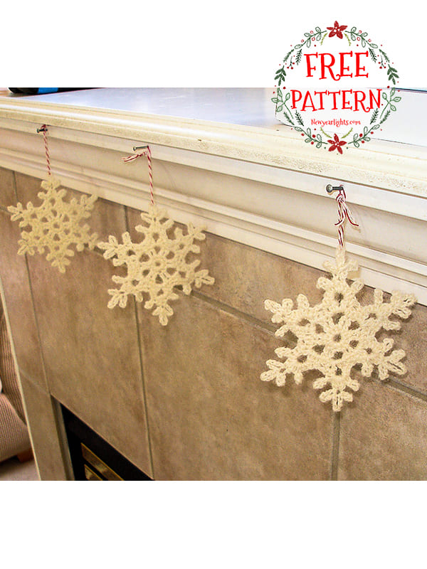 lacy white crochet snowflake ornament