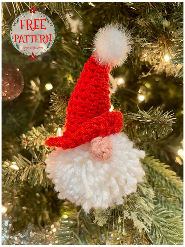 mini crochet christmas gnome ornament