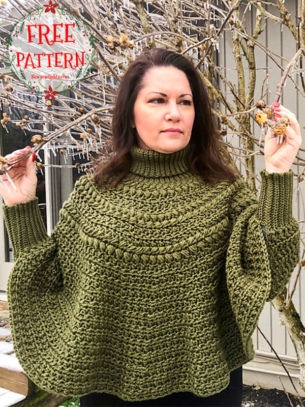 crochet cowl neck poncho pattern
