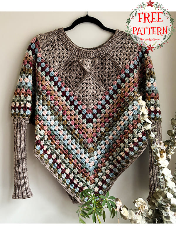 crochet crew neck poncho pattern