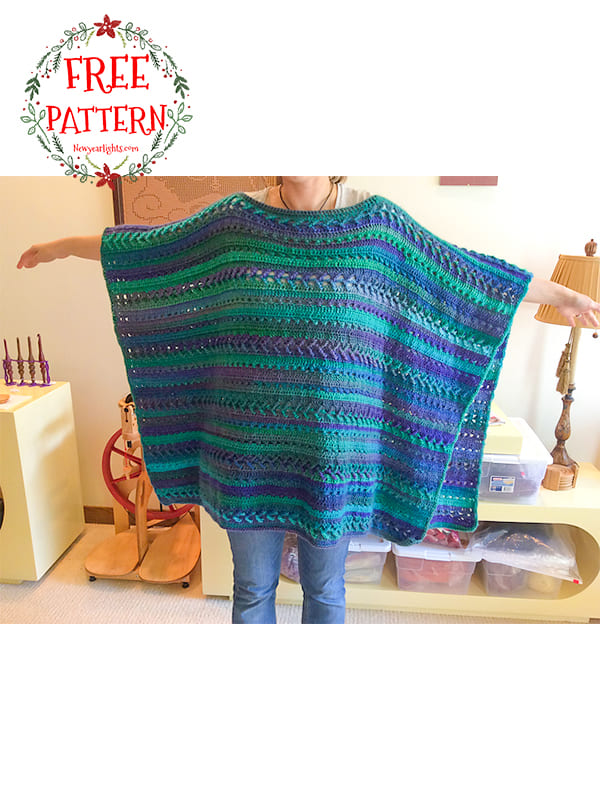 fall oversized cables crochet poncho pattern