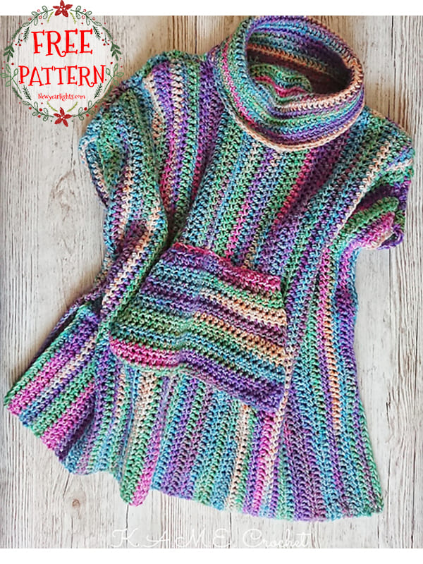 high neck tall crochet poncho pattern