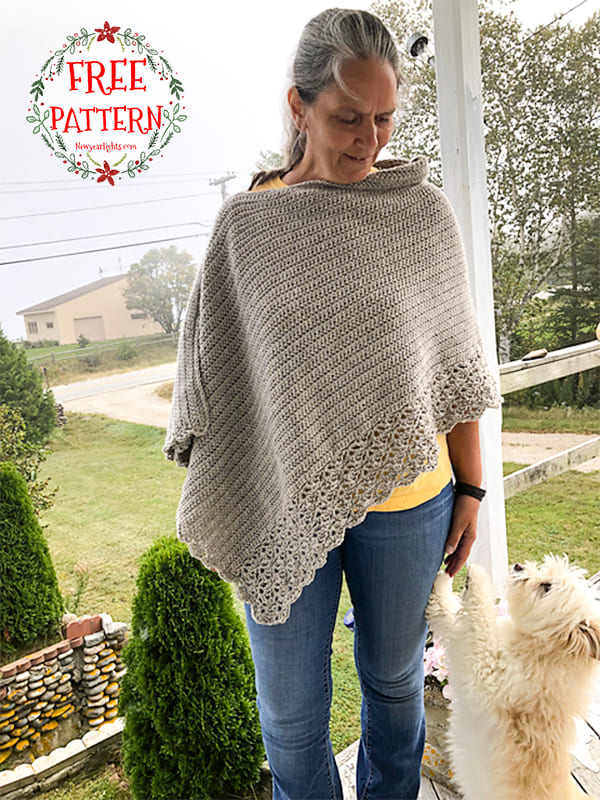 lace hem crochet poncho pattern