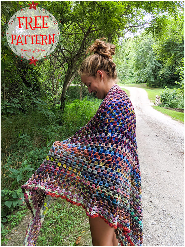 mesh crochet granny square poncho pattern