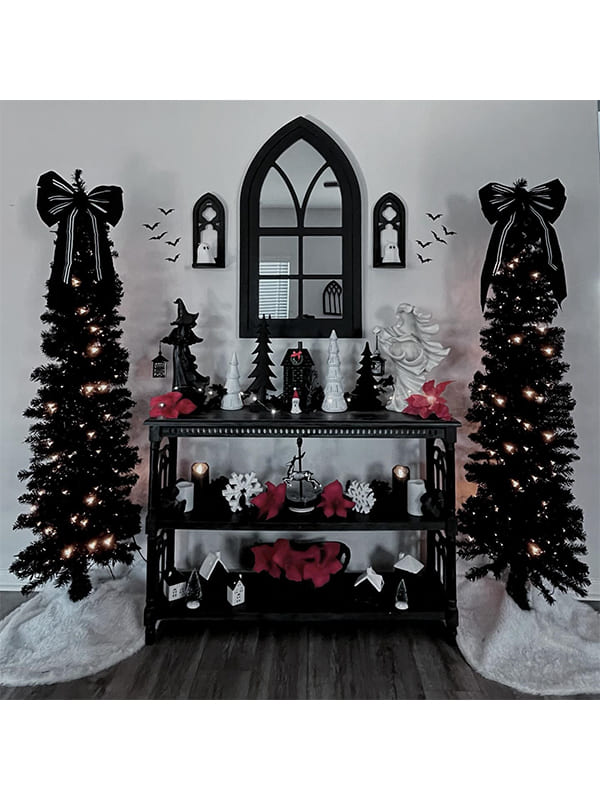black christmas tree decor