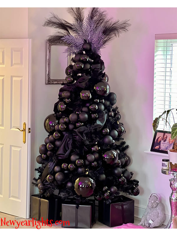 black christmas tree decorations