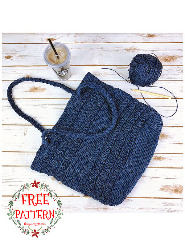 bobble star crochet tote bag