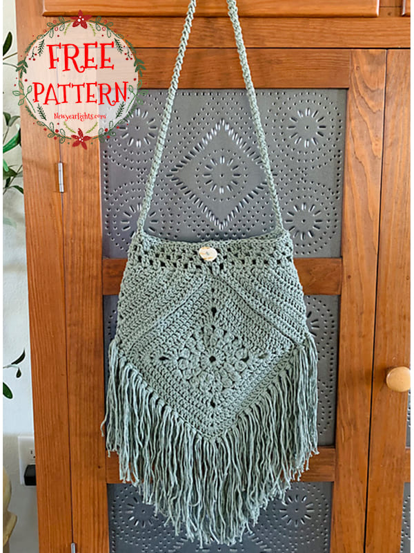 crochet granny square boho bag pattern