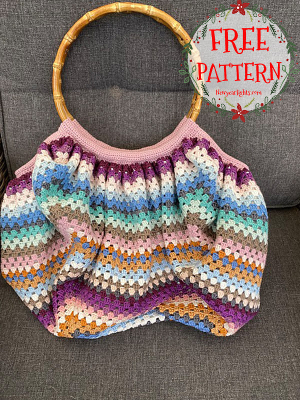crochet granny square tote