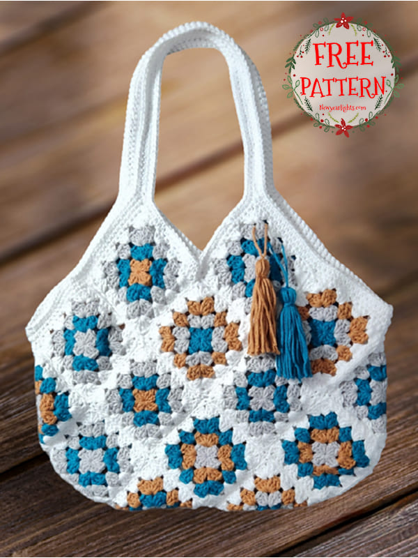 how to crochet a granny square tote bag