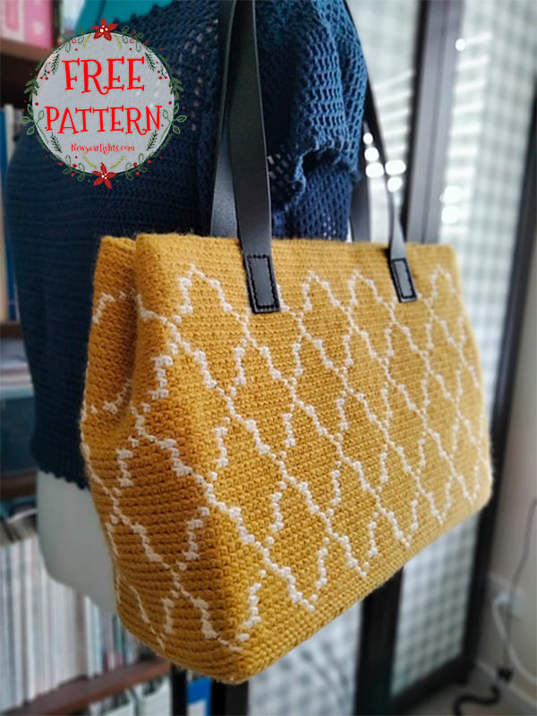 tapestry small crochet tote bag