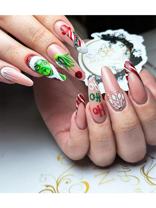 christmas grinch nails