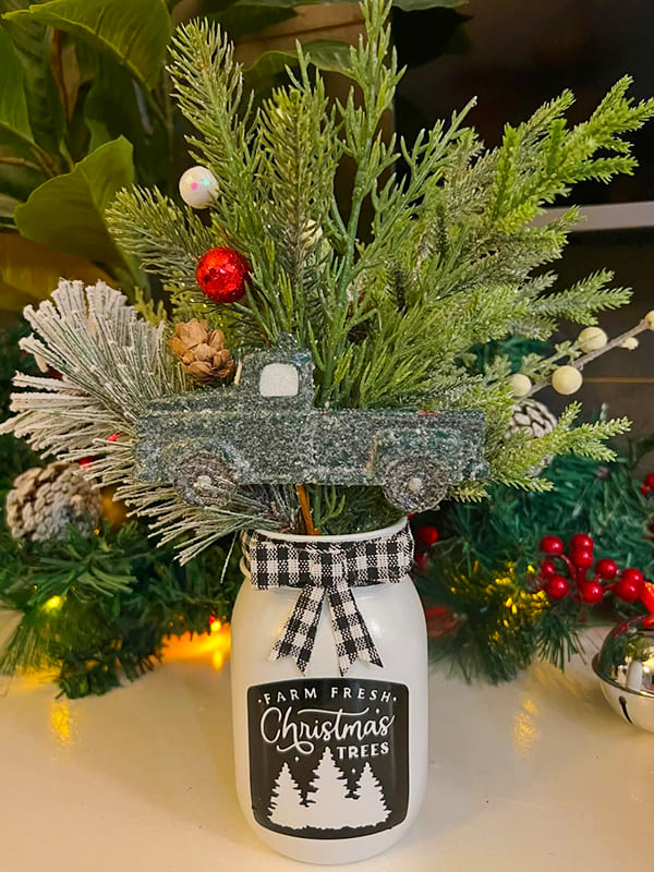 christmas tree decorated christmas mason jars