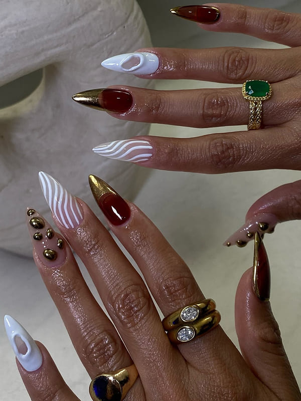 elegant christmas nails