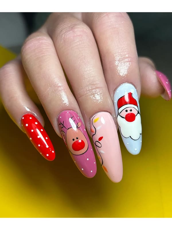 long christmas theme nails