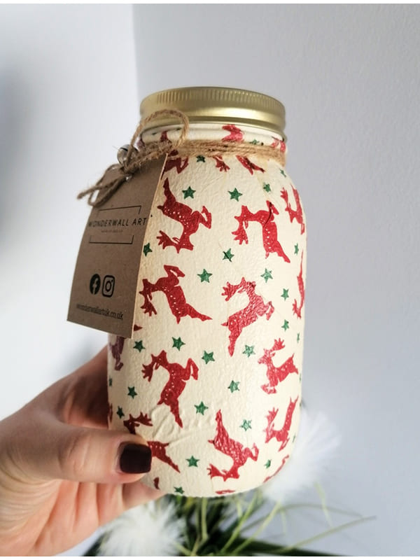 painting on glass jars christmas