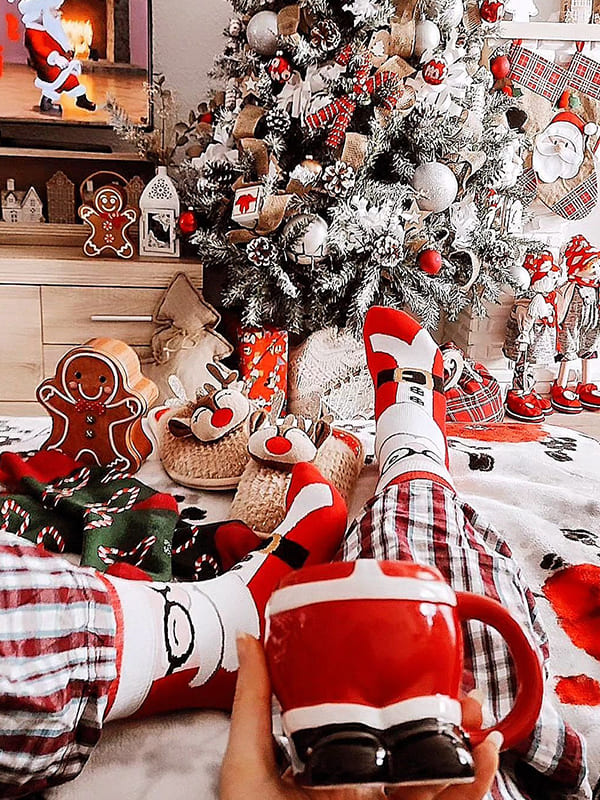 santa boots christmas holiday mugs