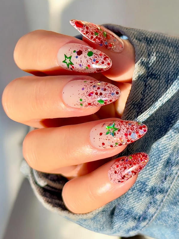 sparkly christmas nails